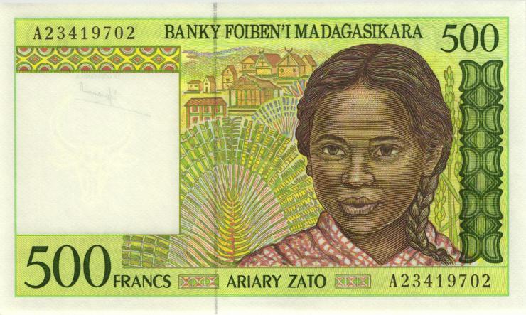 Madagaskar P.075a 500 Francs (1994) (1) 