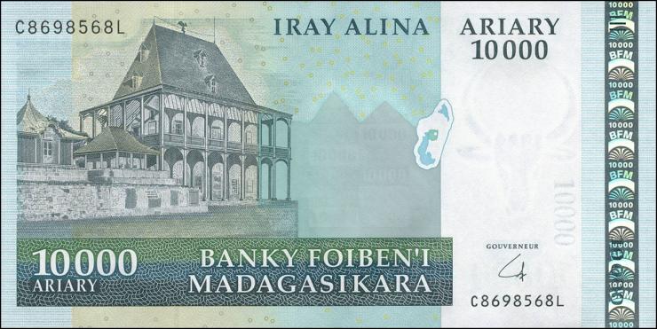 Madagaskar P.092b 10000 Ariary (2009) ohne "Francs" (1) 