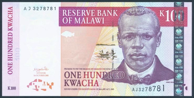 Malawi P.46a 100 Kwacha 2001 (1) 