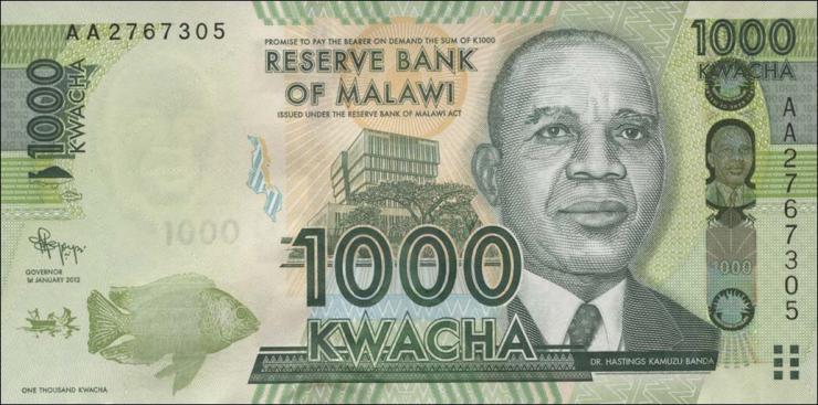Malawi P.62a 1000 Kwacha (2012) (1) 