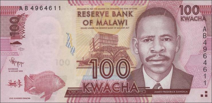 Malawi P.59a 100 Kwacha 1.1.2012 (1) 