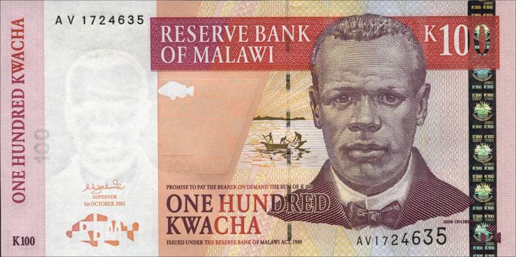 Malawi P.46c 100 Kwacha 2003 (1) 