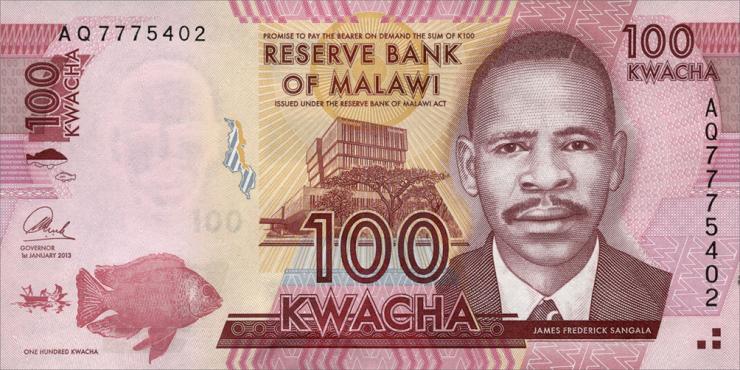Malawi P.59c 100 Kwacha 2013 (1) 