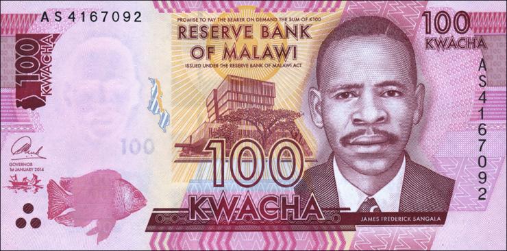 Malawi P.65a 100 Kwacha 2014 (1) 