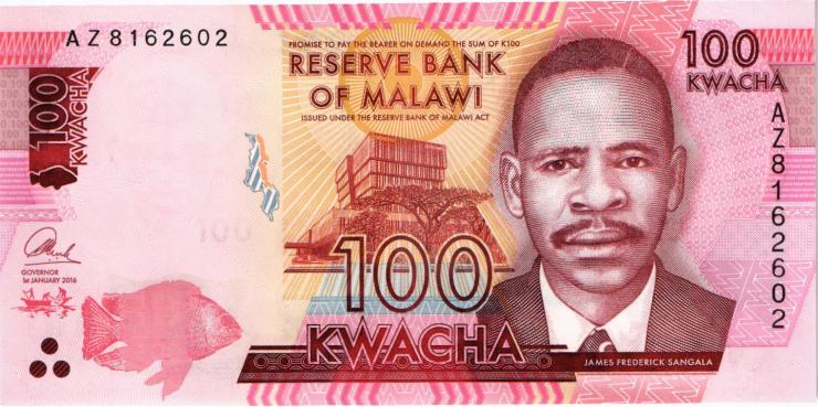 Malawi P.65b 100 Kwacha 2016 (1) 