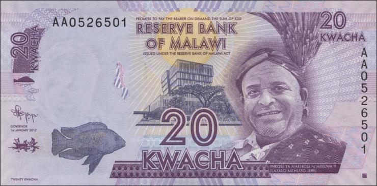Malawi P.57a 20 Kwacha 1.1.2012 (1) 
