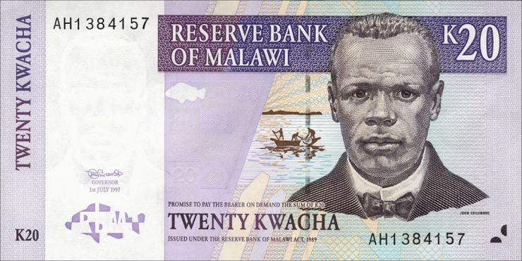 Malawi P.38b 20 Kwacha 1997 (1) 