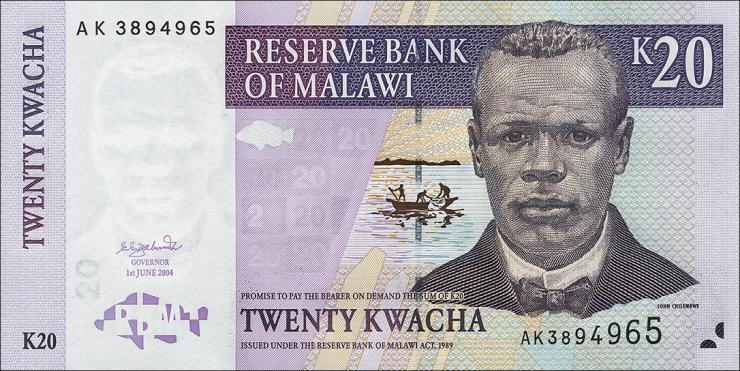 Malawi P.52a 20 Kwacha 2004 (1) 