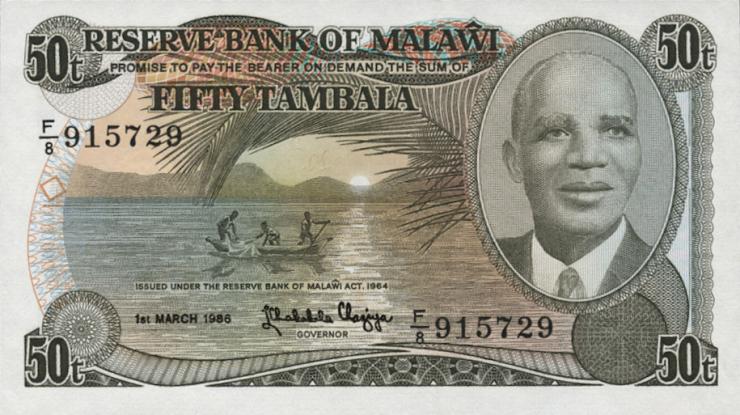 Malawi P.18 50 Tambala 1986 (1) 
