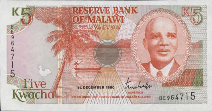 Malawi P.24a 5 Kwacha 1990 (1) 