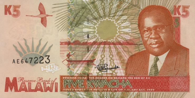 Malawi P.30 5 Kwacha 1995 (1) 
