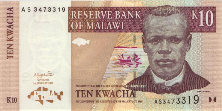 Malawi P.43a 10 Kwacha 1.1.2003 (1) 