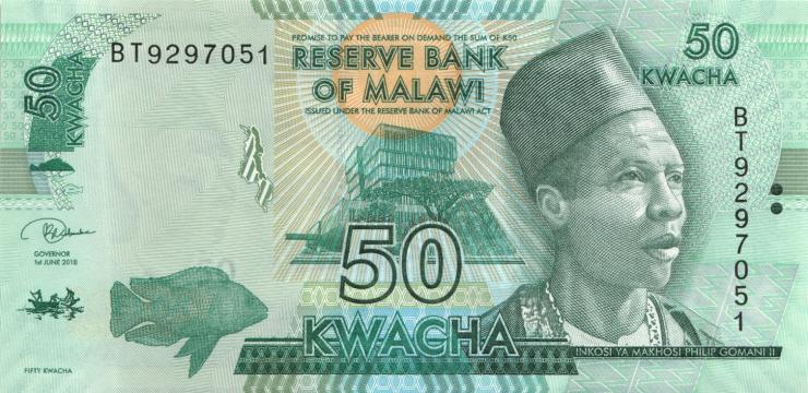 Malawi P.64e 50 Kwacha 2018 (1) 