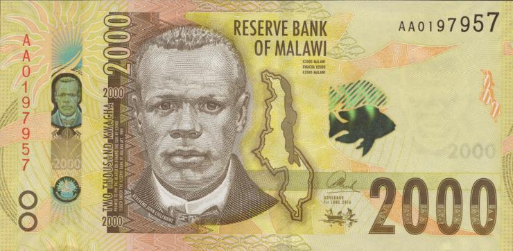 Malawi P.69a 2000 Kwacha 2016 (1) 