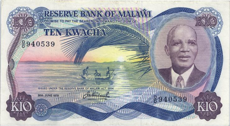 Malawi P.16c 10 Kwacha 1979 (3) 