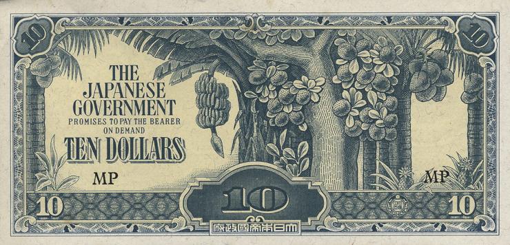 Malaya-Jap.Besetzung P.M 07c  10 Dollars (1942) (1) 