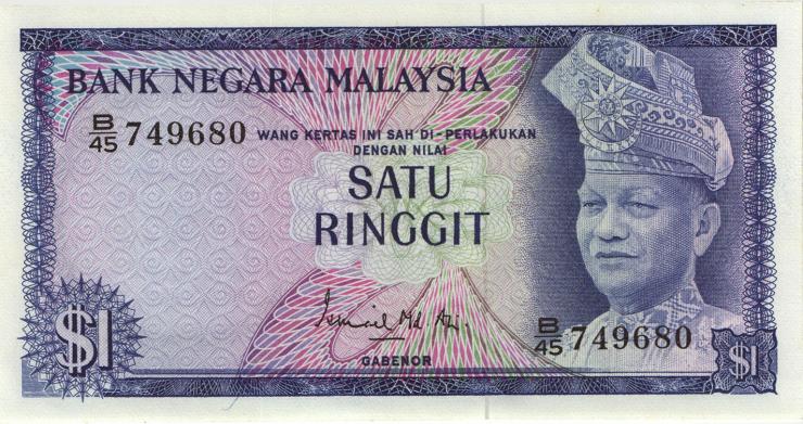 Malaysia P.01 1 Ringgit (1967-72) (1-) 