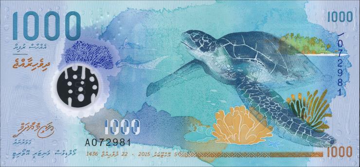 Malediven / Maldives P.31 1000 Rufiyaa 2015 Polymer (1) 