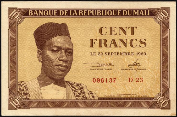 Mali P.02 100 Francs 1960 (1/1-) 