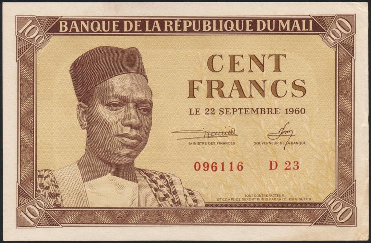 Mali P.02 100 Francs 1960 (2) 