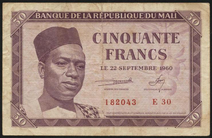 Mali P.01 50 Francs 1960 (3) 