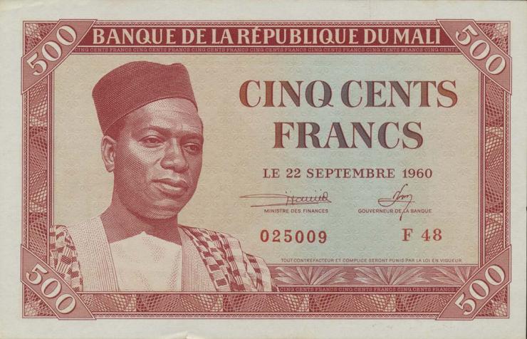 Mali P.03 500 Francs 1960 (1/1-) 