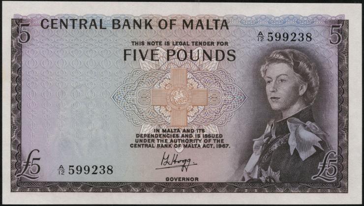Malta P.30 5 Pounds 1967 (1) 