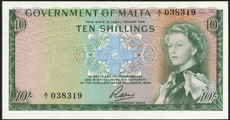 Malta P.25 10 Shillings (1963) (1) 