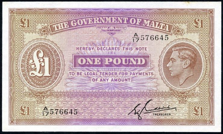 Malta P.20c 1 Pound (1943) (1) 