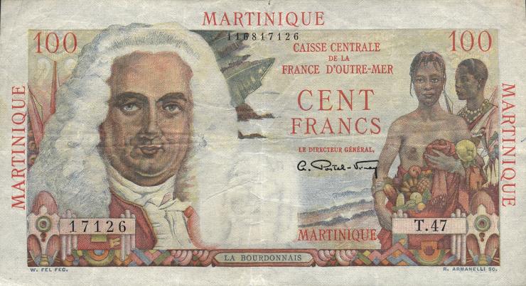 Martinique P.31 100 Francs (1947-49) (3+) 
