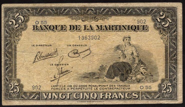 Martinique P.17 25 Francs (1943-45) (4) 