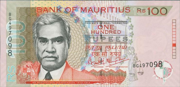 Mauritius P.56a 100 Rupien 2004 (1) 