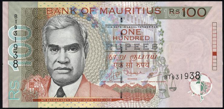 Mauritius P.56b 100 Rupien 2007 