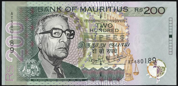Mauritius P.57a 200 Rupien 2004 (1) 