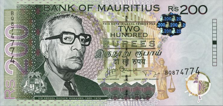 Mauritius P.61b 200 Rupien 2013 (1) 