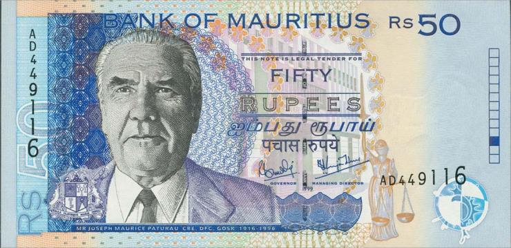 Mauritius P.50a 50 Rupien 1999 (1) 