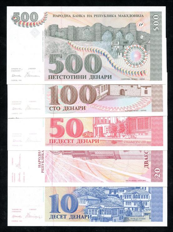 Mazedonien / Macedonia P.09-13 10 - 500 Denari 1993 (1) 