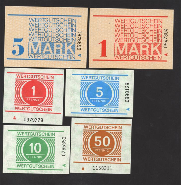 MDI-17-30 DDR Gefängnisgeld Serie A 1 Pfennig - 5 Mark (1) 