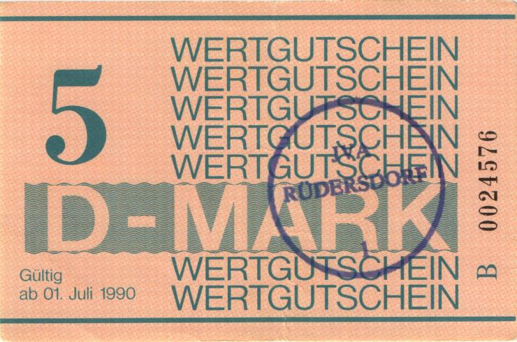 MDI-39 DDR Gefängnisgeld 5 D-Mark (1990) (2) 