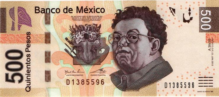 Mexiko / Mexico P.126c 500 Pesos 2012 (1) 