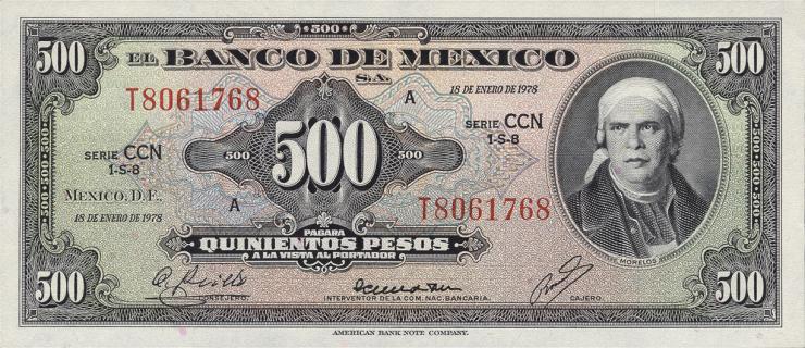 Mexiko / Mexico P.051t 500 Pesos 1978 (1) 
