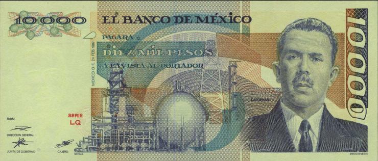 Mexiko / Mexico P.089c 10000 Pesos 1987 (1) 