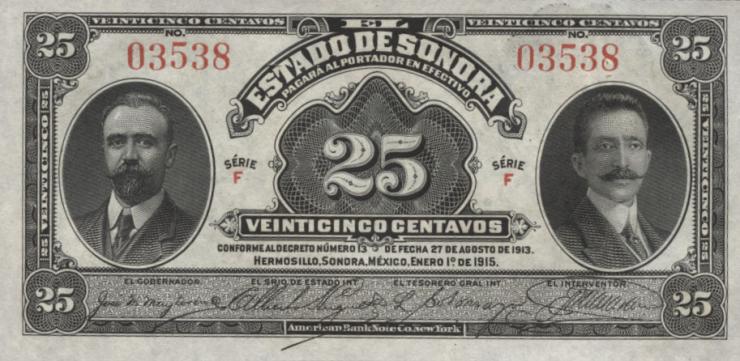 Mexiko / Mexico P.S1069  25 Centavos 1915 (1) 