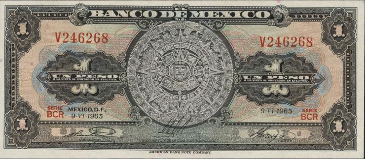 Mexiko / Mexico P.059i 1 Peso 1965 (1) 