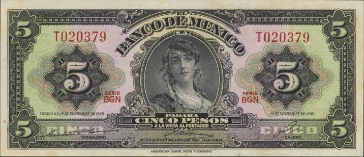 Mexiko / Mexico P.060j 5 Pesos 1969 (1) 