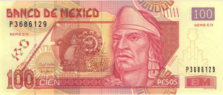 Mexiko / Mexico P.118o 100 Pesos 2008 (1) 