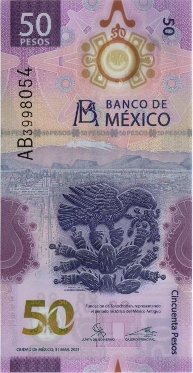Mexiko / Mexico P.133 50 Pesos 2021 Polymer U.4 (1) 