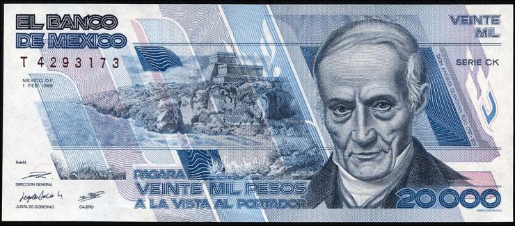 Mexiko / Mexico P.092a 20.000 Pesos 1988 (1/1-) 