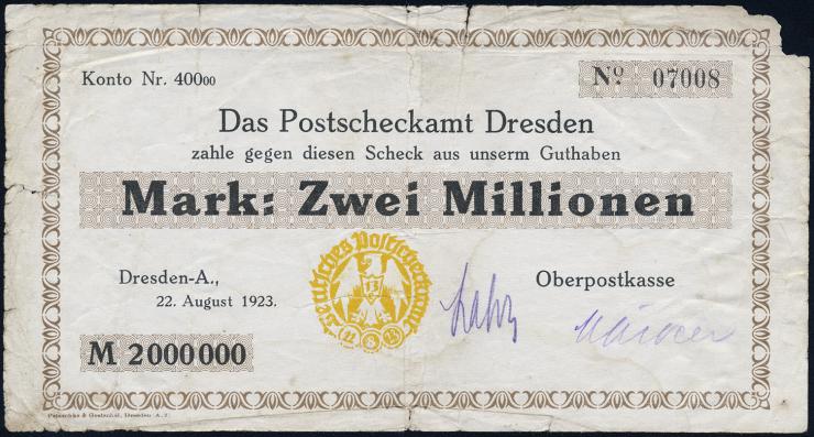 MG502.04 Postscheckamt Dresden 2 Millionen Mark 1923 (4) 