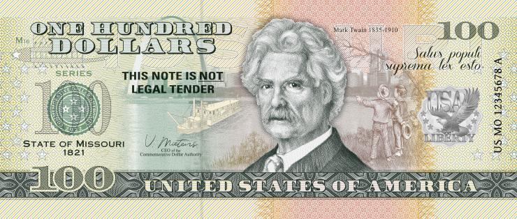 USA State Dollar - 100 Dollars (2022) Missouri - Mark Twain (1) 